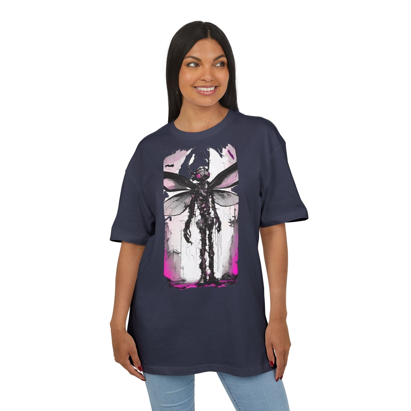 Edgy Artistic Oversize Tee, Graphic Tee, Unisex Shirt, Casual Wear, Statement Piece, Gift for Art Lovers