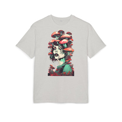 Mushroom Woman Oversized Tee, Bohemian Graphic T-Shirt, Unique Art Tee, Festival Wear, Streetwear Style Top