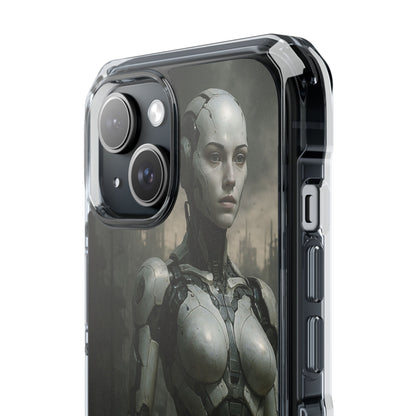 Futuristic Phone Case, Clear Impact Case with Sci-Fi Design, Smartphone Protection, Cyberpunk Aesthetic, Gift for Tech Lovers