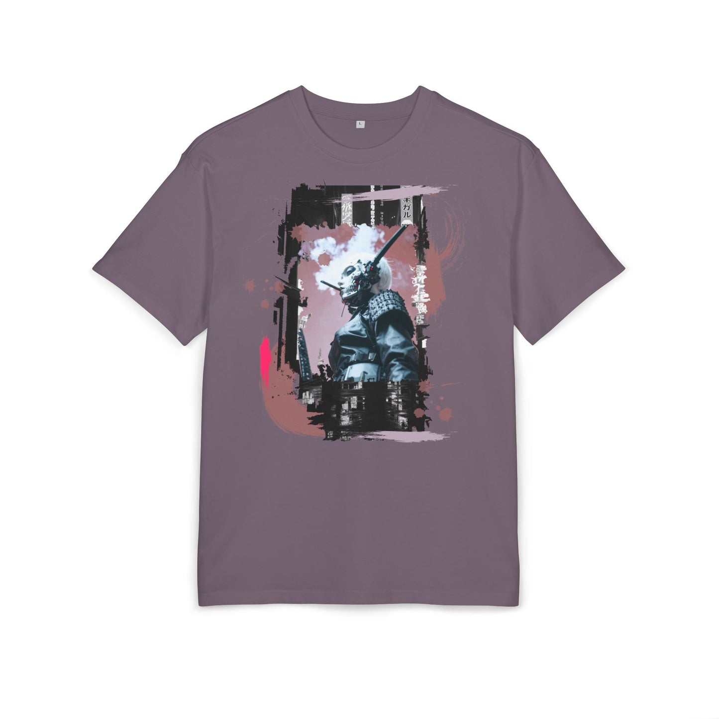 Unisex Heavy Oversize Tee featuring Samurai Art, Streetwear Graphic Tee, Gift for Him/Her, Casual Wear, Anime Inspired Fashion