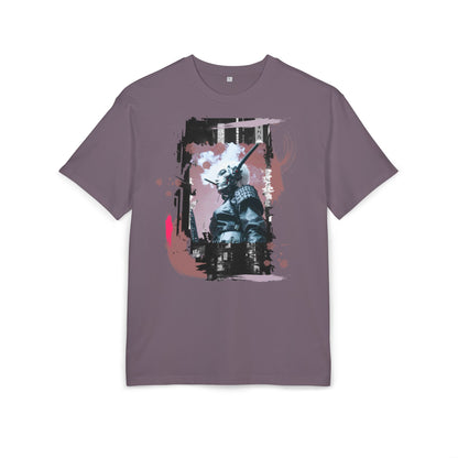 Unisex Heavy Oversize Tee featuring Samurai Art, Streetwear Graphic Tee, Gift for Him/Her, Casual Wear, Anime Inspired Fashion