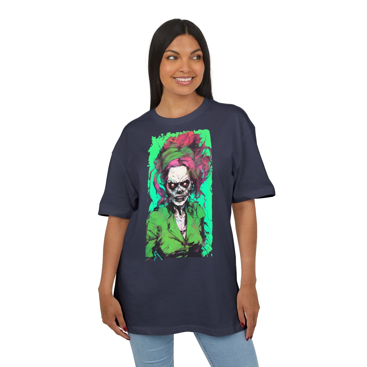 Vibrant Skull Art Oversize Tee, Unisex Graphic Tee, Edgy Streetwear Shirt, Perfect for Halloween, Gift for Art Lovers, Casual Comfort