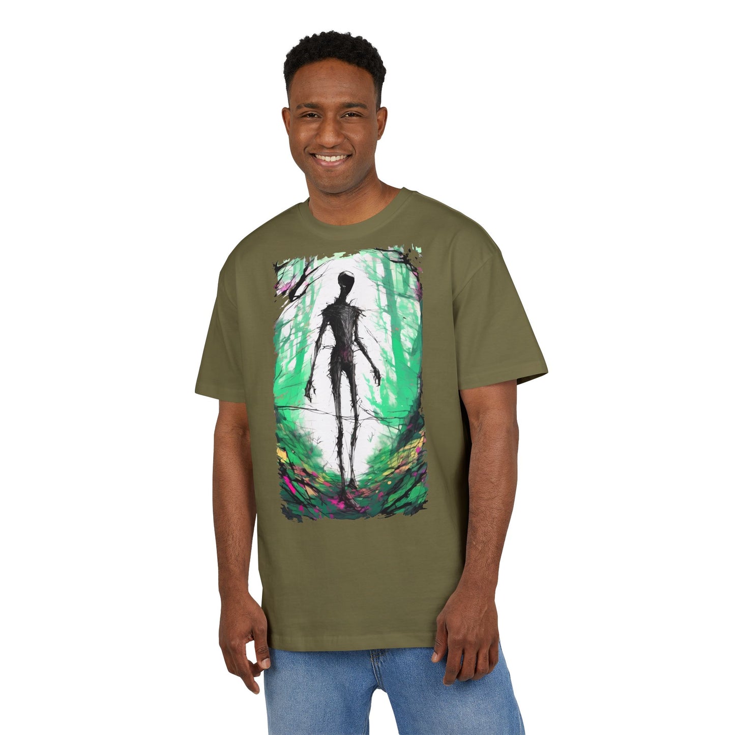 Mystical Forest Oversize Tee, Unisex Heavy Tee, Witchy Fashion, Boho Graphic Shirt, Alternative Style Tee