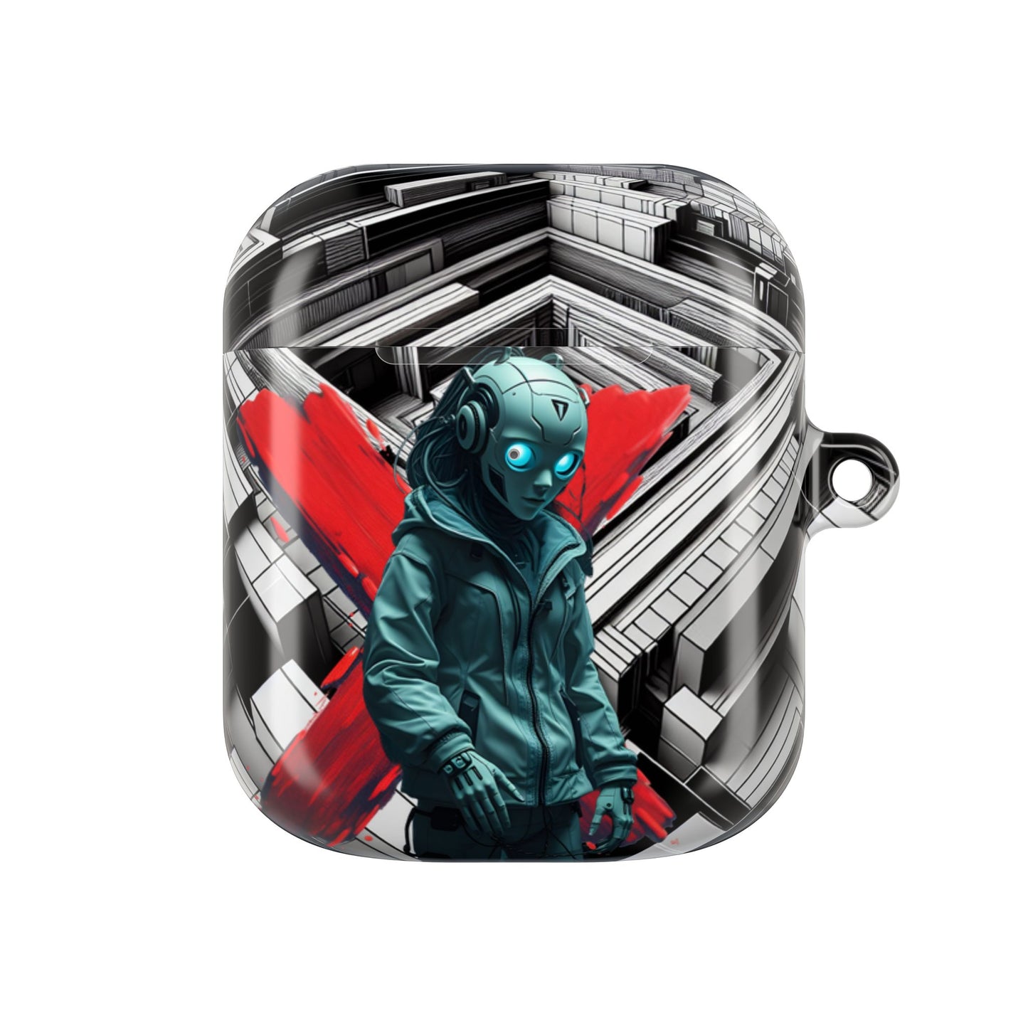 Urban Graffiti Cyber AirPod Case, Unique AirPods Cover, Stylish Gadget Accessory, Tech Gift for Him/Her, Music Lover's Protection