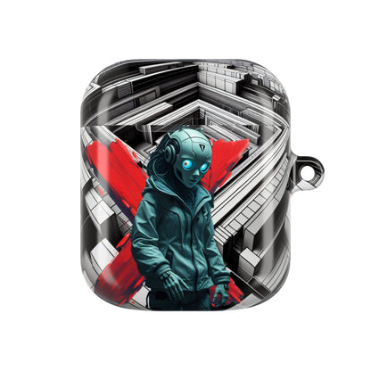 Urban Graffiti Cyber AirPod Case, Unique AirPods Cover, Stylish Gadget Accessory, Tech Gift for Him/Her, Music Lover's Protection