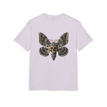 Unisex Oversize Tee with Skull Moth Design - Edgy Graphic Shirt