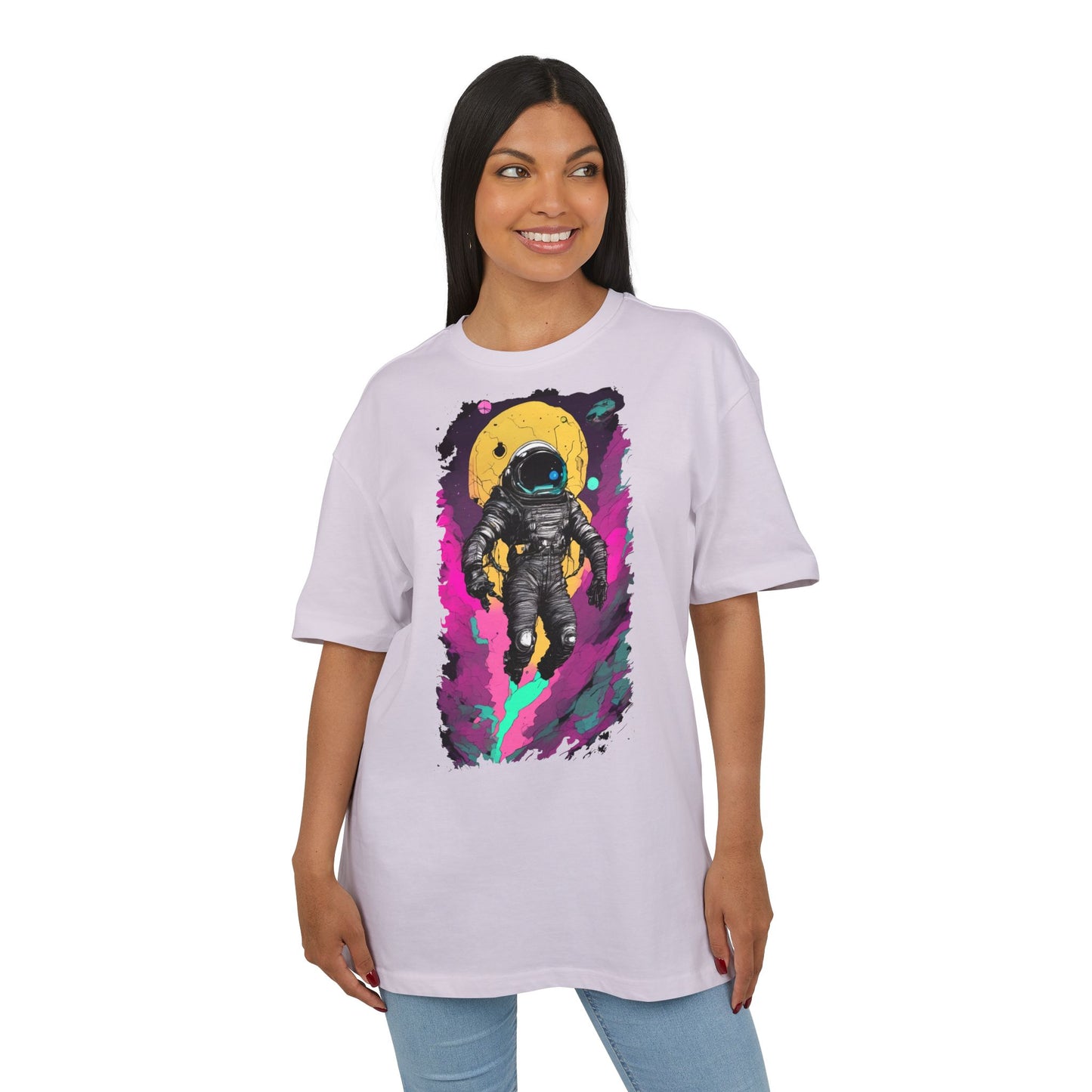 Cosmic Astronaut Tee, Unisex Oversize Tee, Space Graphic Shirt, Retro Astronaut T-Shirt, Gift for Space Lovers, Unique Graphic Tee