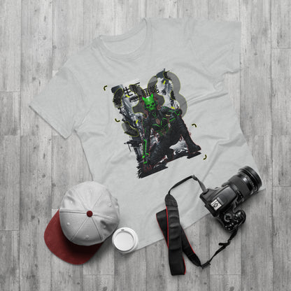Cyberpunk Graphic Tee, Futuristic T-Shirt, Unisex Casual Wear, Unique Gift for Gamers, Trendy Streetwear, Sci-Fi Clothing