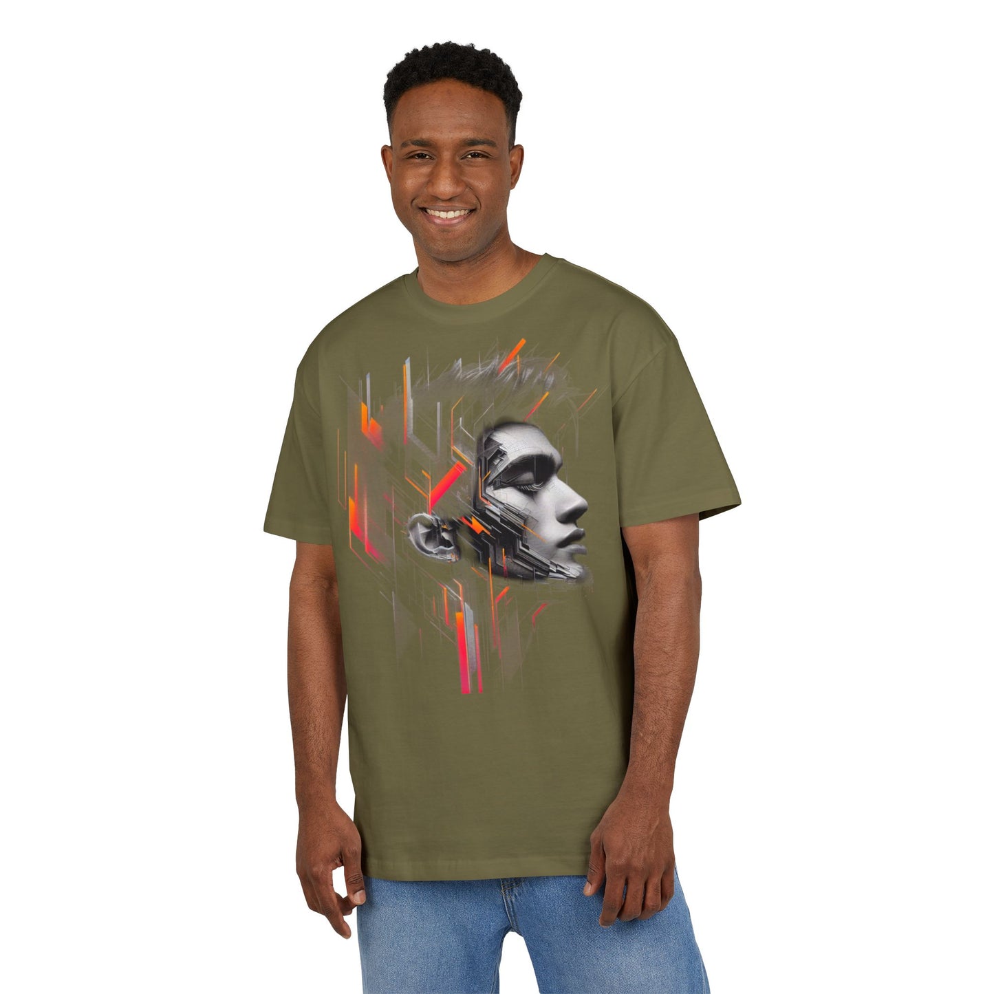 Artistic Oversize Tee - Modern Abstract Design