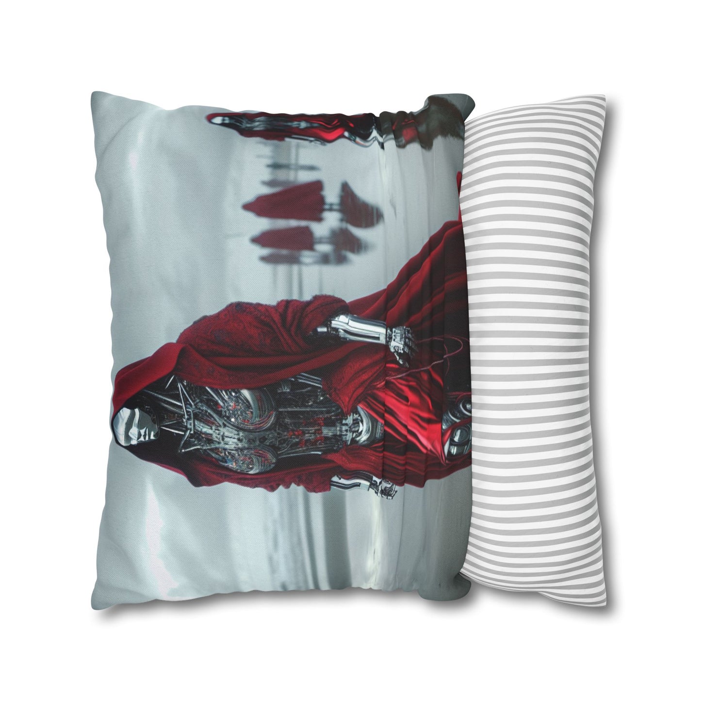 Futuristic Robot Art Pillowcase, Decorative Cushion Cover, Modern Home Decor, Gift for Sci-Fi Lovers, Unique Throw Pillow