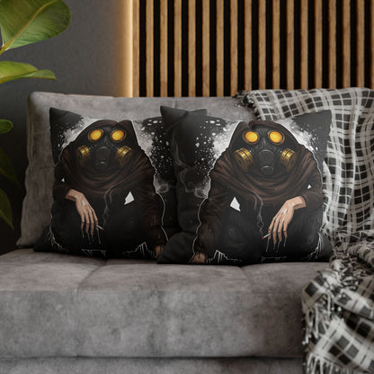 Gothic Gas Mask Pillowcase - Unique Home Decor, Edgy Throw Pillow, Gifts for Sci-Fi Fans, Alternative Room Style, Men’s Bedroom Decor