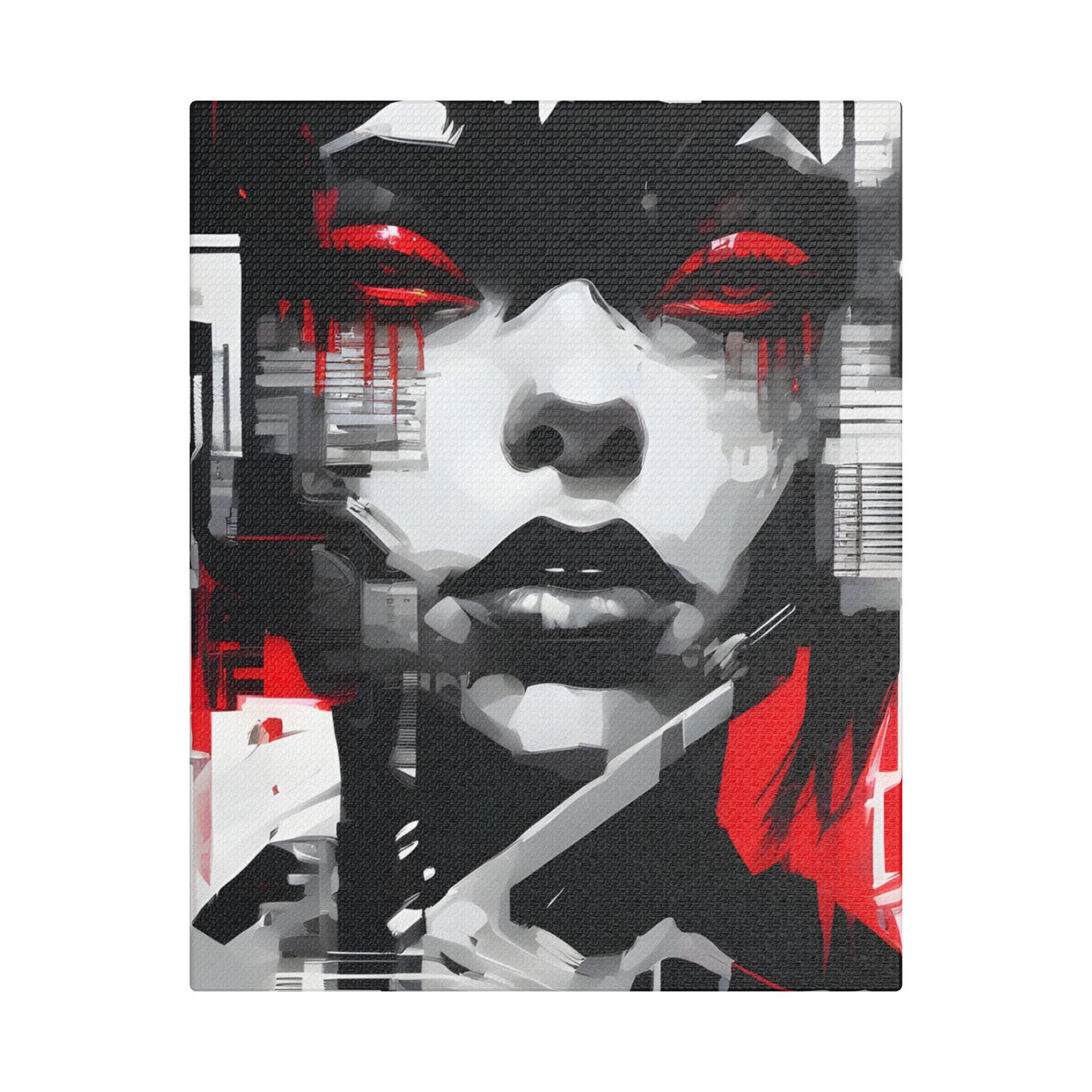 Stretched Canvas Art, Edgy Wall Decor, Modern Home Interior, Statement Piece, Unique Artwork for Living Room, Gift Idea