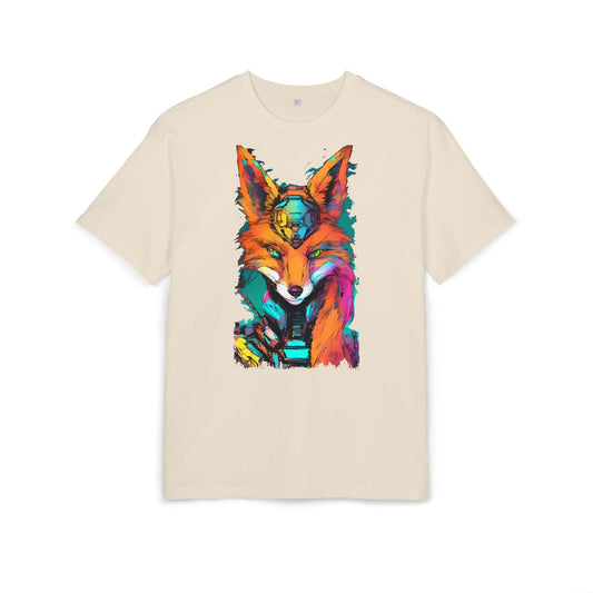 Vibrant Fox Graphic Oversized Tee, Unisex Streetwear Shirt, Unique Gift for Animal Lovers, Casual Wear, Colorful Art Tee