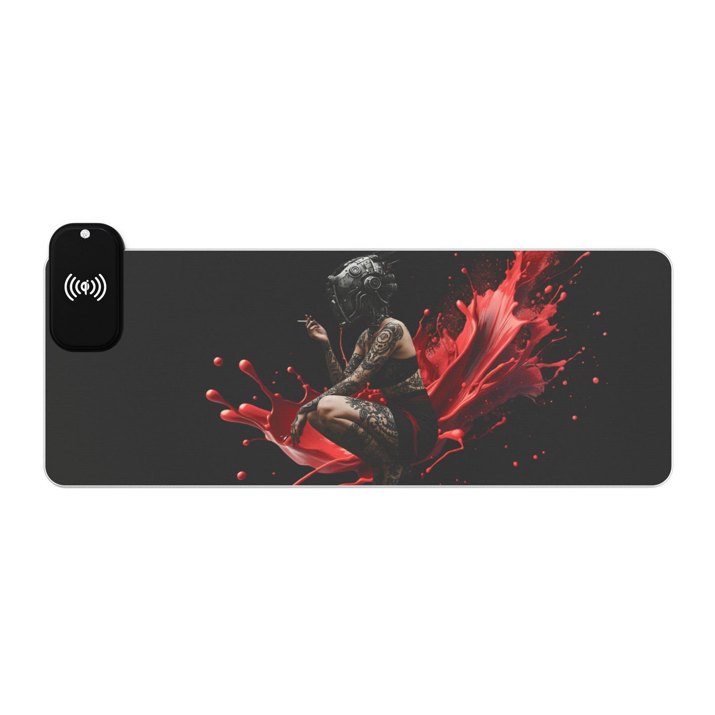 LED Gaming Mouse Pad with Wireless Charging, Gamer Desk Essentials, Backlit Mouse Mats, RGB Light Desk Pad, Cool Tech Gadgets