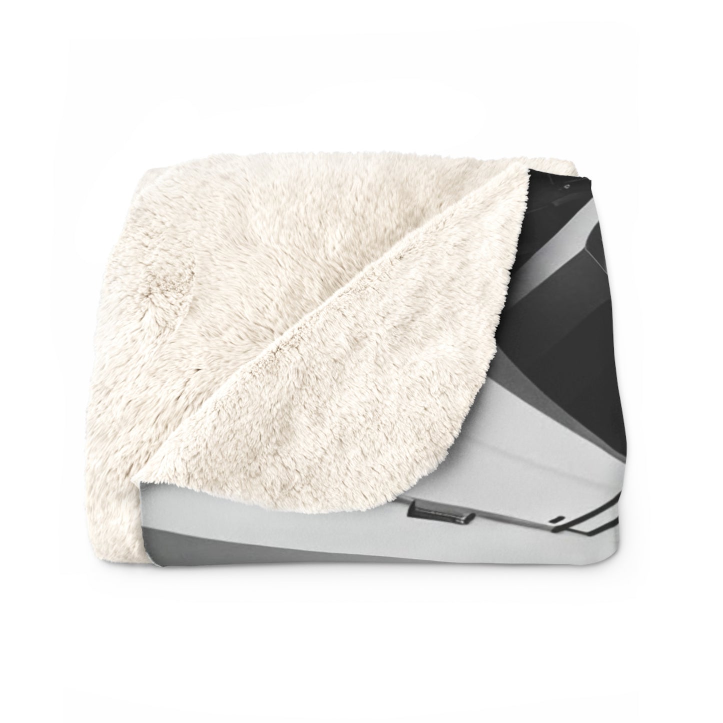 Modern Geometric Sherpa Fleece Blanket, Cozy Gift for Home