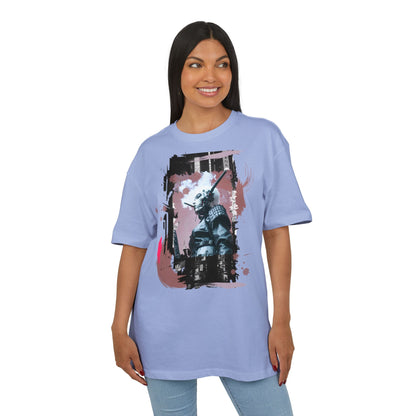 Unisex Heavy Oversize Tee featuring Samurai Art, Streetwear Graphic Tee, Gift for Him/Her, Casual Wear, Anime Inspired Fashion