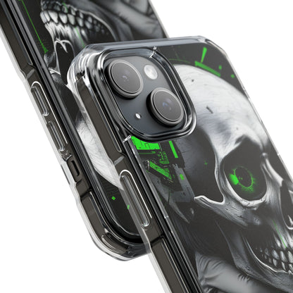 Edgy Skull Phone Case - Magnetic Clear Impact Cases, Unique Phone Cover, Goth Accessory, Halloween Gift, Stylish Tech Protection