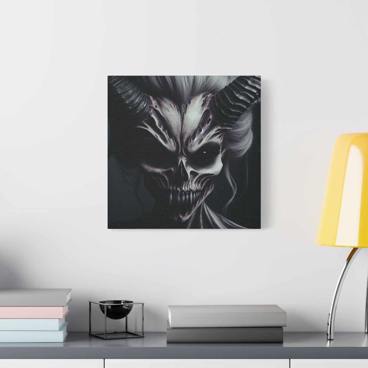 Gothic Wall Art, Demon Canvas, Creepy Decor, Dark Aesthetic Artwork, Spooky Home Decor, Halloween Art
