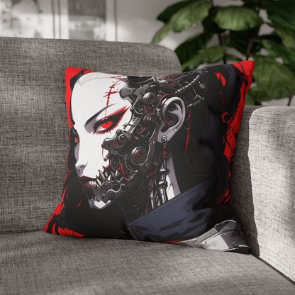 Futuristic Anime Style Pillowcase, Cyberpunk Decor, Gift for Anime Lovers, Home Accessories, Housewarming Present, Cozy Bedroom