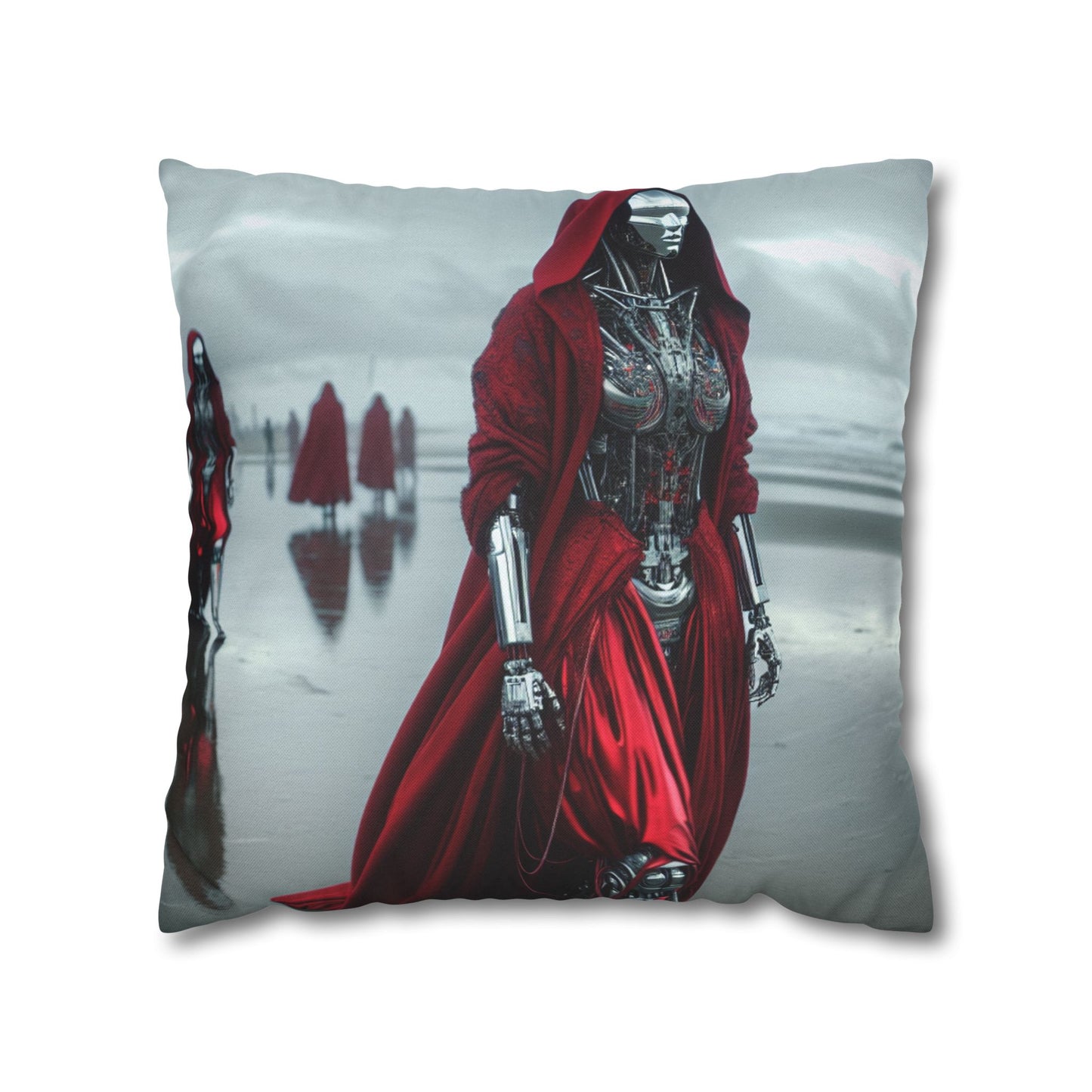 Futuristic Robot Art Pillowcase, Decorative Cushion Cover, Modern Home Decor, Gift for Sci-Fi Lovers, Unique Throw Pillow