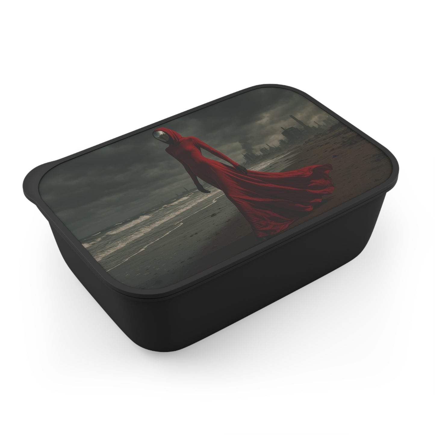 Dark Elegance Bento Box with Utensils, Stylish Meal Prep Container, Eco-Friendly Lunch Box, Gift for Foodies, Unique Kitchenware