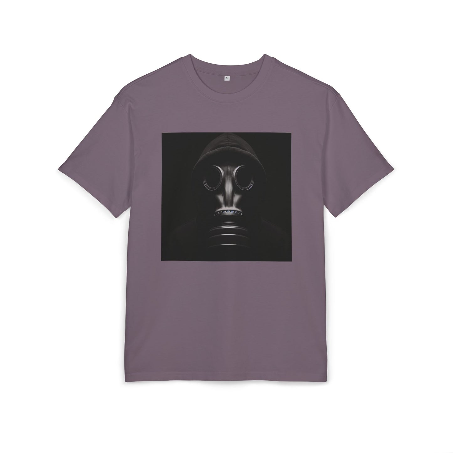 Unisex Heavy Oversize Tee with Bold Gas Mask Design, Streetwear, Artistic Tee, Gift for Trendsetters, Casual Wear, Grunge Fashion