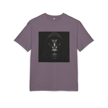 Unisex Heavy Oversize Tee with Bold Gas Mask Design, Streetwear, Artistic Tee, Gift for Trendsetters, Casual Wear, Grunge Fashion