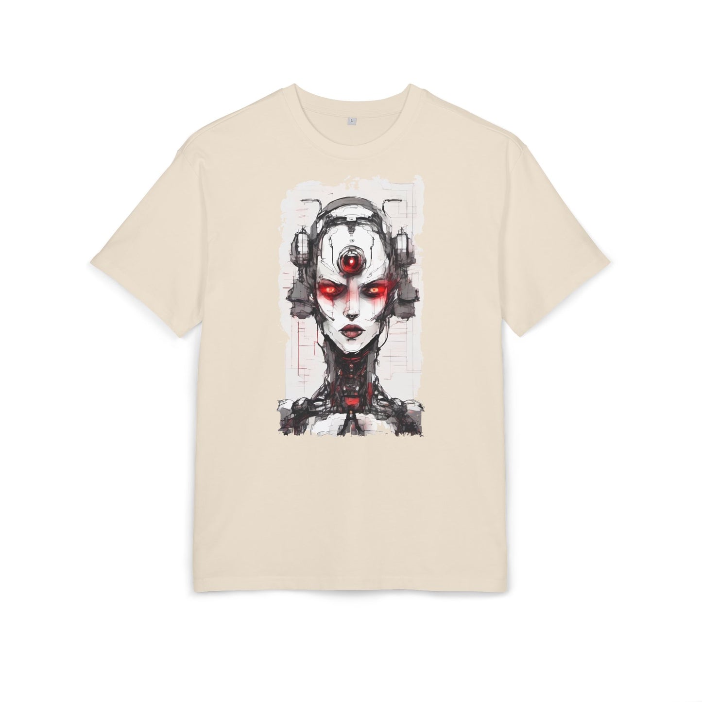 Futuristic Graphic Tee, Cyberpunk Oversized T-Shirt, Unisex Retro Style, Streetwear Top, Gift for Tech Lovers, Summer Casual Wear