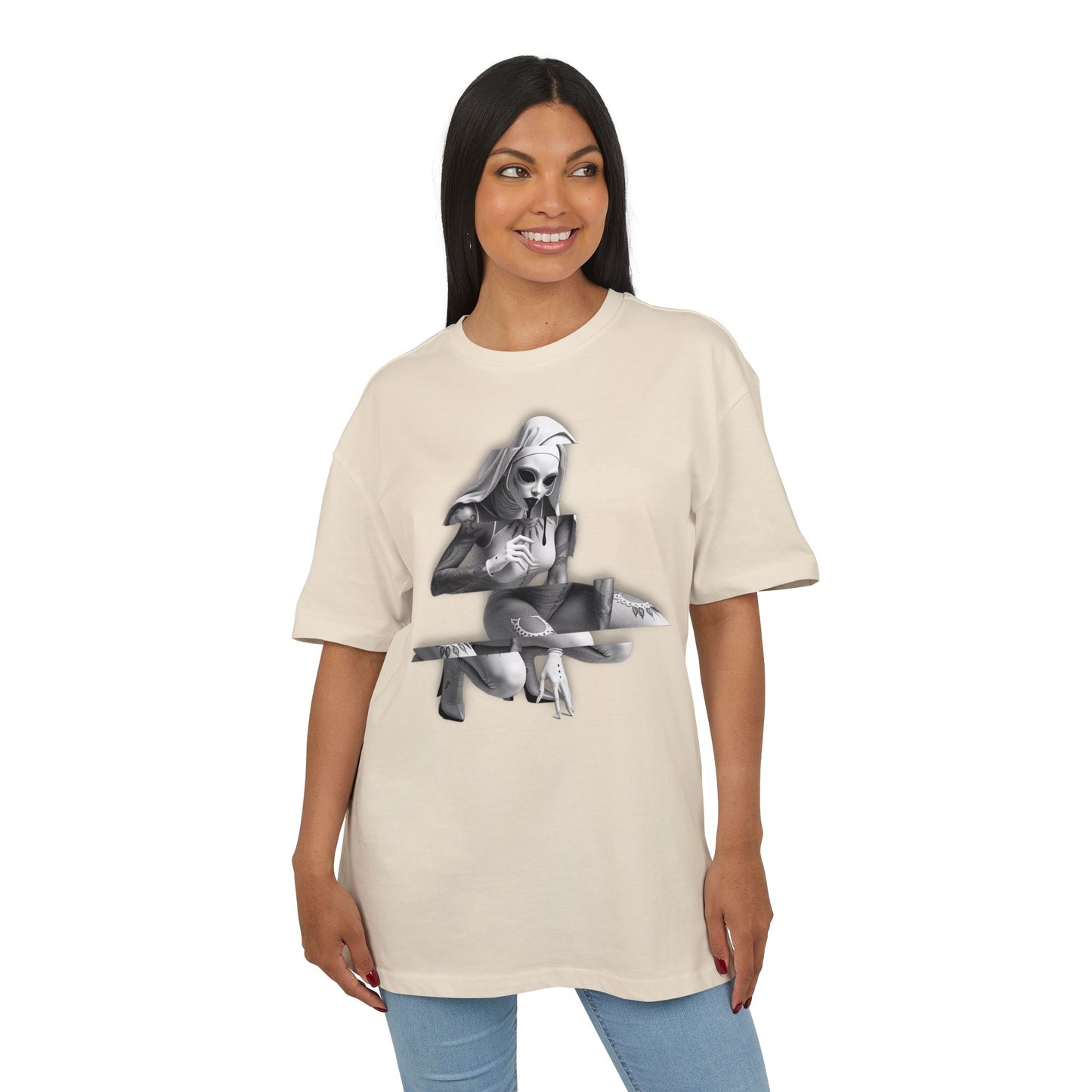 Unisex Heavy Oversize Tee with Horror Design