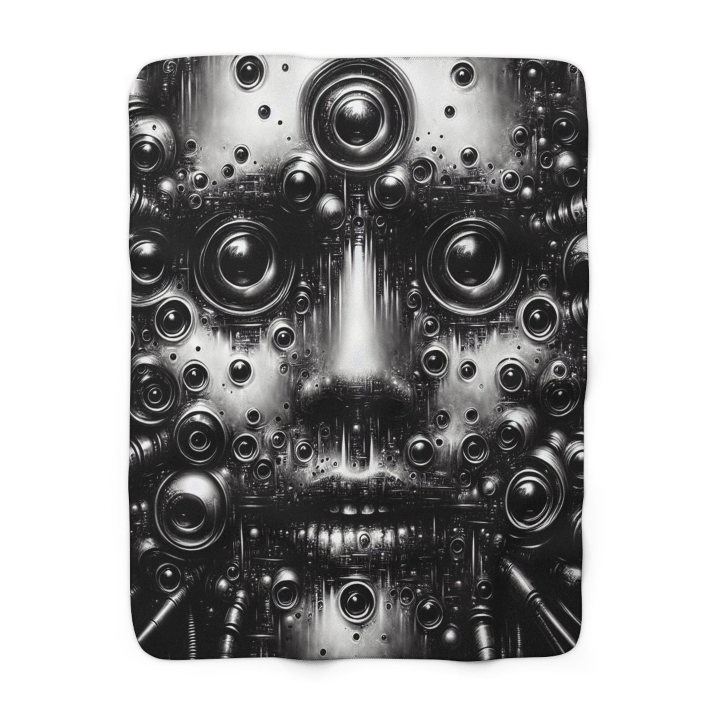 Futuristic Sherpa Fleece Blanket - Metallic Face Design