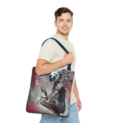 Futuristic Cyborg Tote Bag | Eco-Friendly Carryall for Sci-Fi Lovers, Gift for Tech Enthusiasts, Stylish Everyday Use