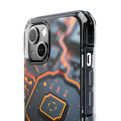 Futuristic Magnetic Phone Case, Clear Impact Case, Stylish Tech Accessory, Gifts for Tech Enthusiasts, Unique Phone Cover