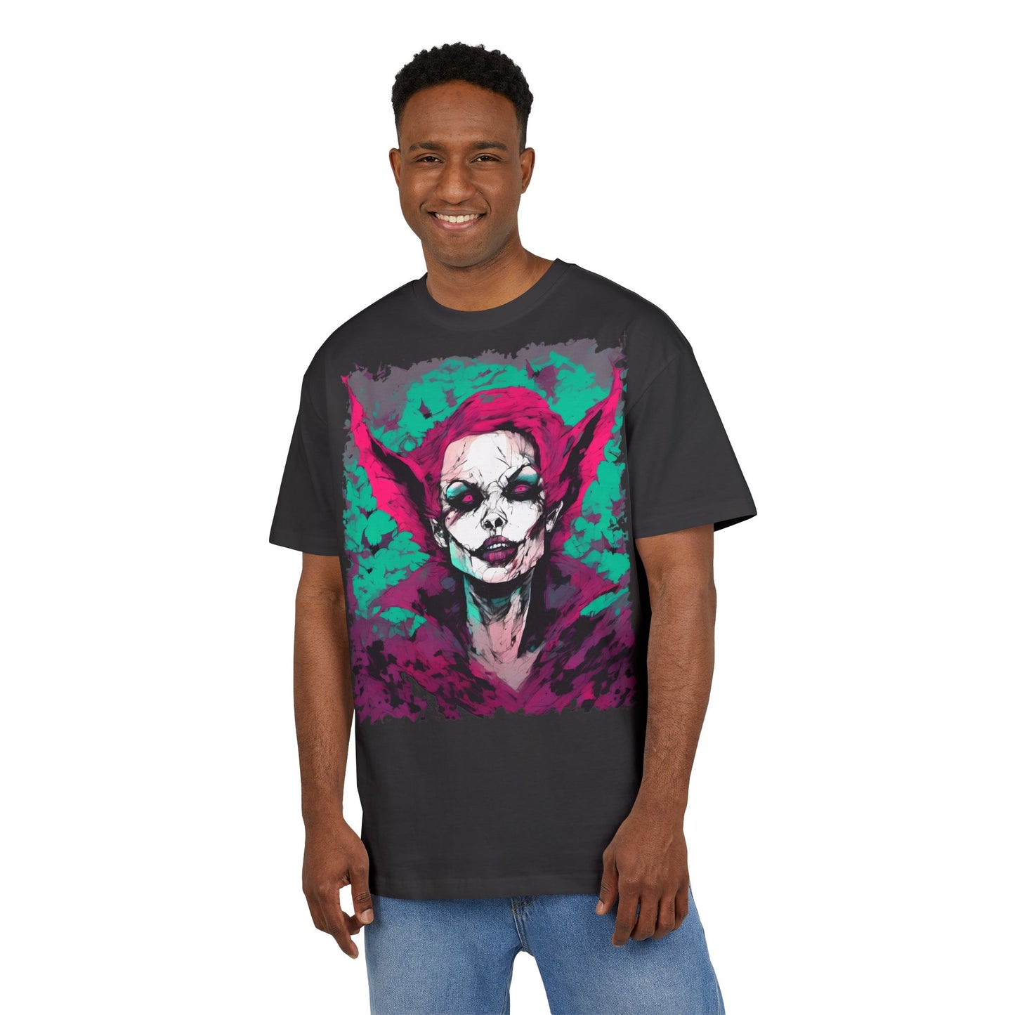 Eerie Portrait Unisex Oversized Tee | Unique Graphic Shirt for Halloween, Gift for Horror Fans, Scary Tee, Alternative Fashion