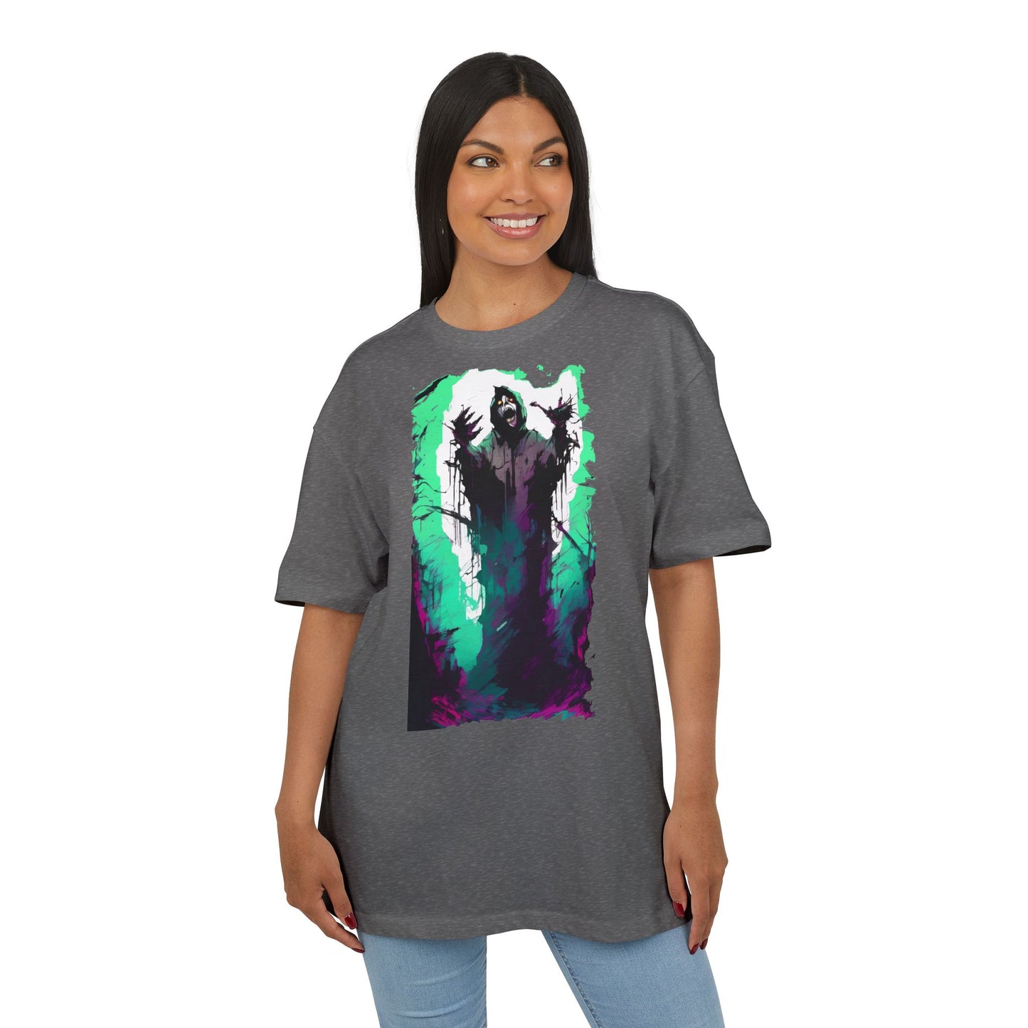 Mystical Oversized Tee - Unisex, Artistic Graphic Tee, Casual Wear, Gift for Art Lovers, Spooky Vibes Shirt