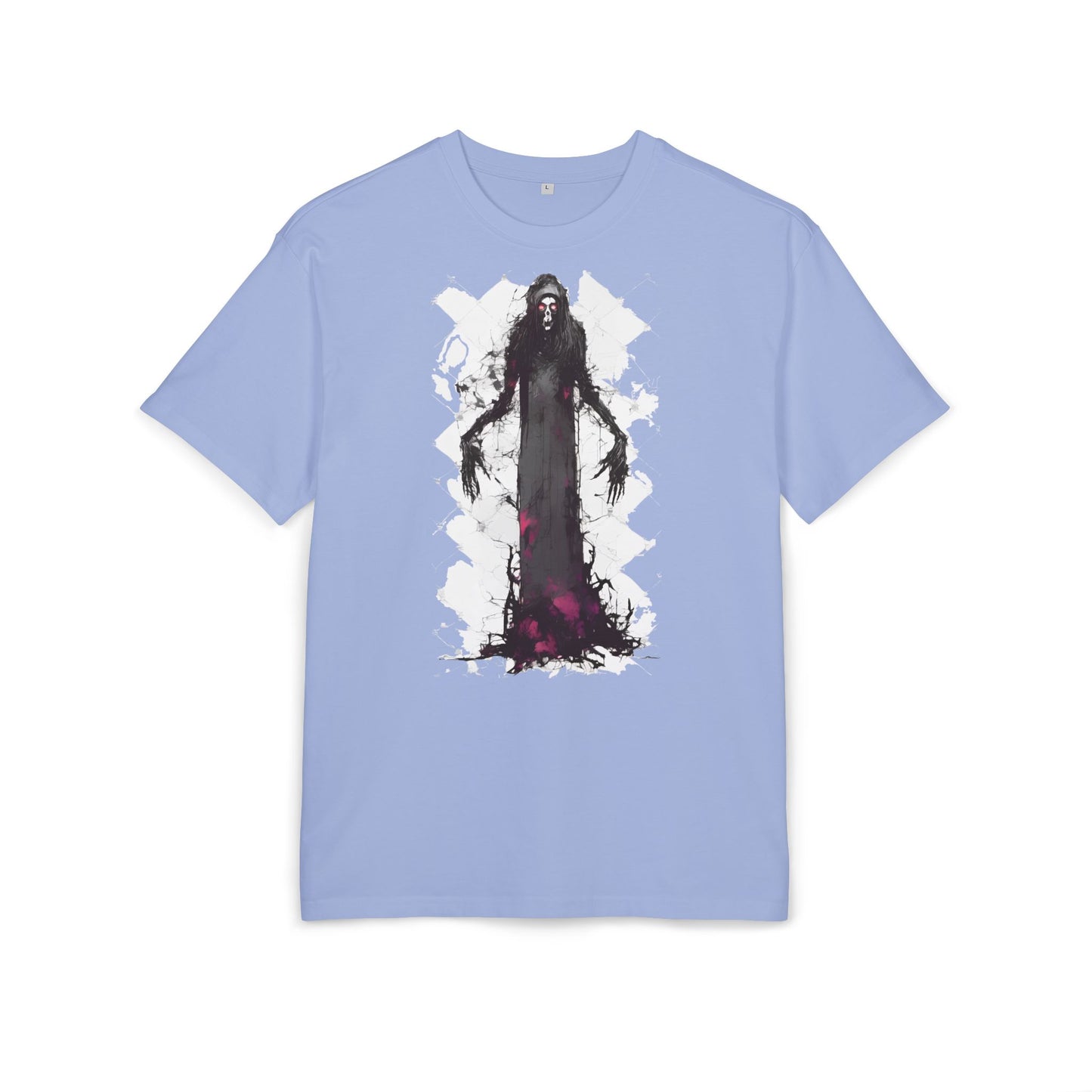 Eerie Spirit Unisex Heavy Oversize Tee, Halloween Costume T-Shirt, Casual Graphic Shirt, Gothic Tee, Spooky Art Apparel