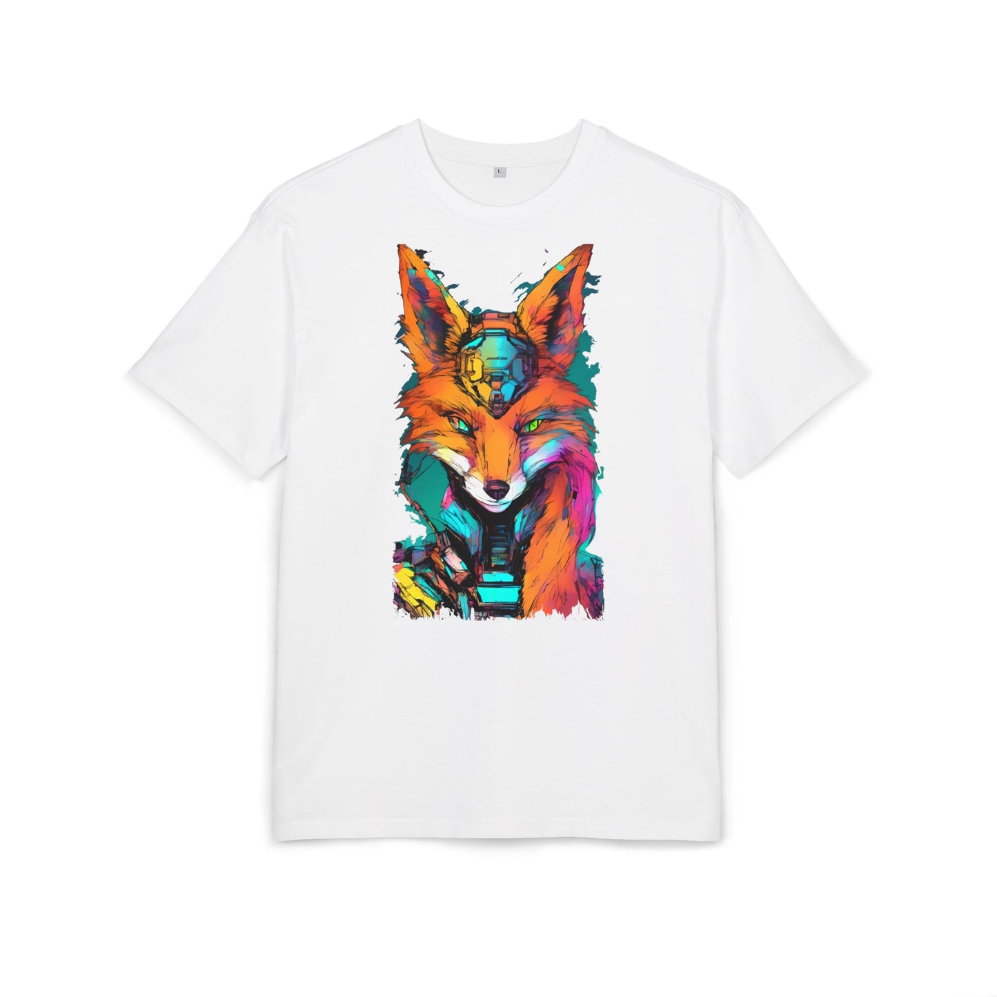 Vibrant Fox Graphic Oversized Tee, Unisex Streetwear Shirt, Unique Gift for Animal Lovers, Casual Wear, Colorful Art Tee