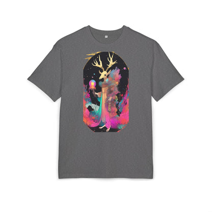 Cosmic Stag Unisex Oversize Tee | Bohemian Vibe T-Shirt, Fantasy Apparel, Unique Gift, Art-Inspired Fashion, Summer Style