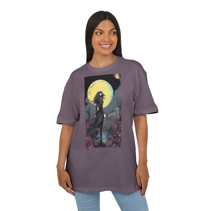 Moonlit Witch Oversize Tee, Cozy Casual Wear, Halloween Outfit, Gothic Style, Gift for Her, Everyday Fashion