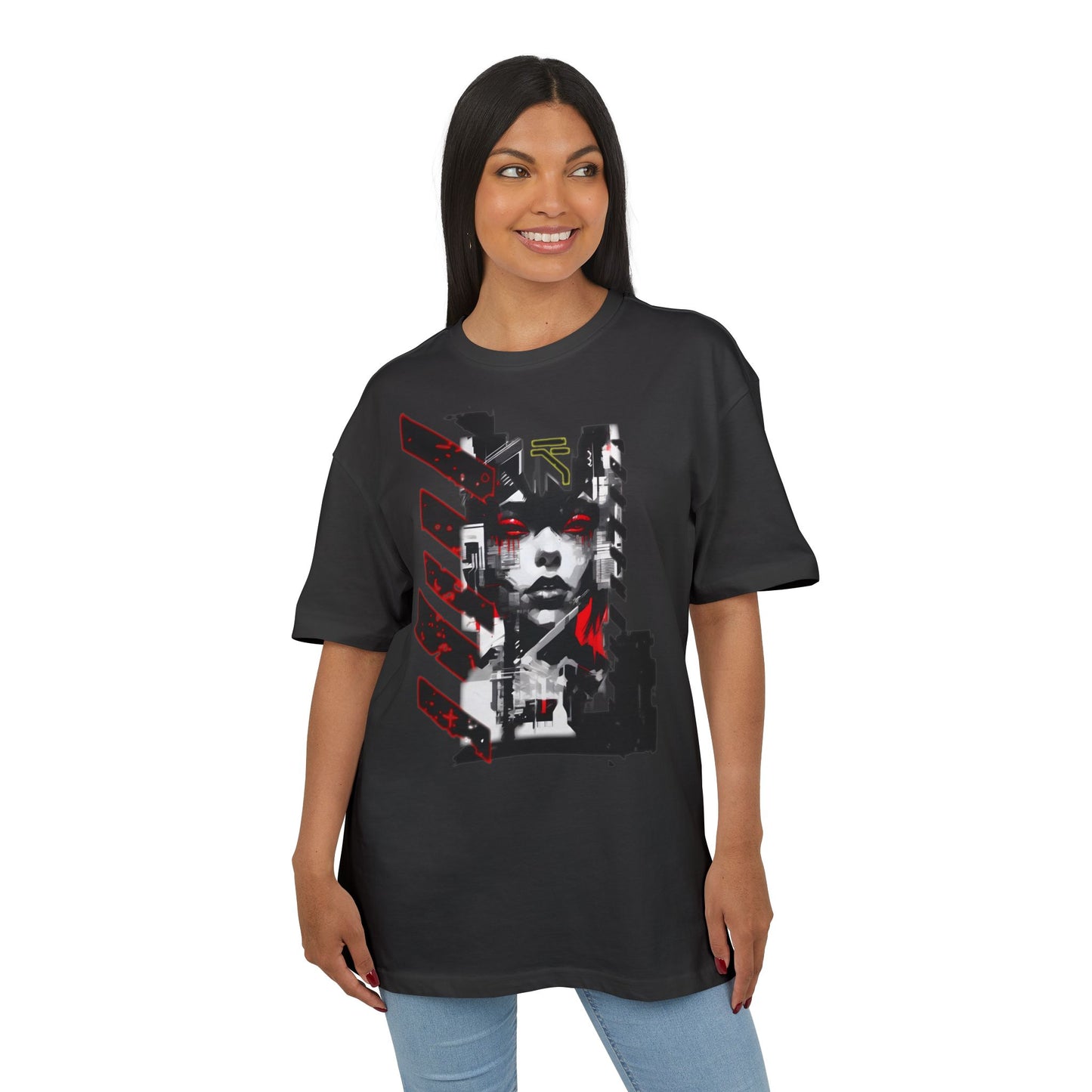 Unisex Heavy Oversize Tee with Urban Art Design - Streetwear Style Tee