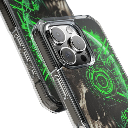 Skull Graphic Phone Case - Magnetic Clear Impact Cases, Skull Design, Unique Phone Protection, Edgy Gift for Tech Lovers