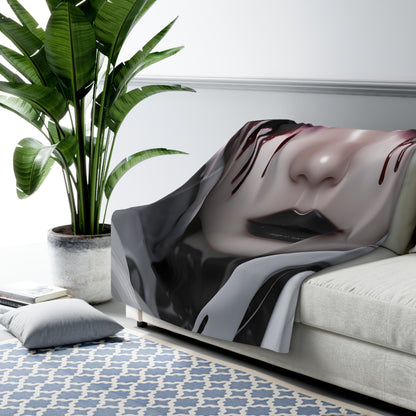 Sherpa Fleece Blanket with Dark Horror Gothic Design