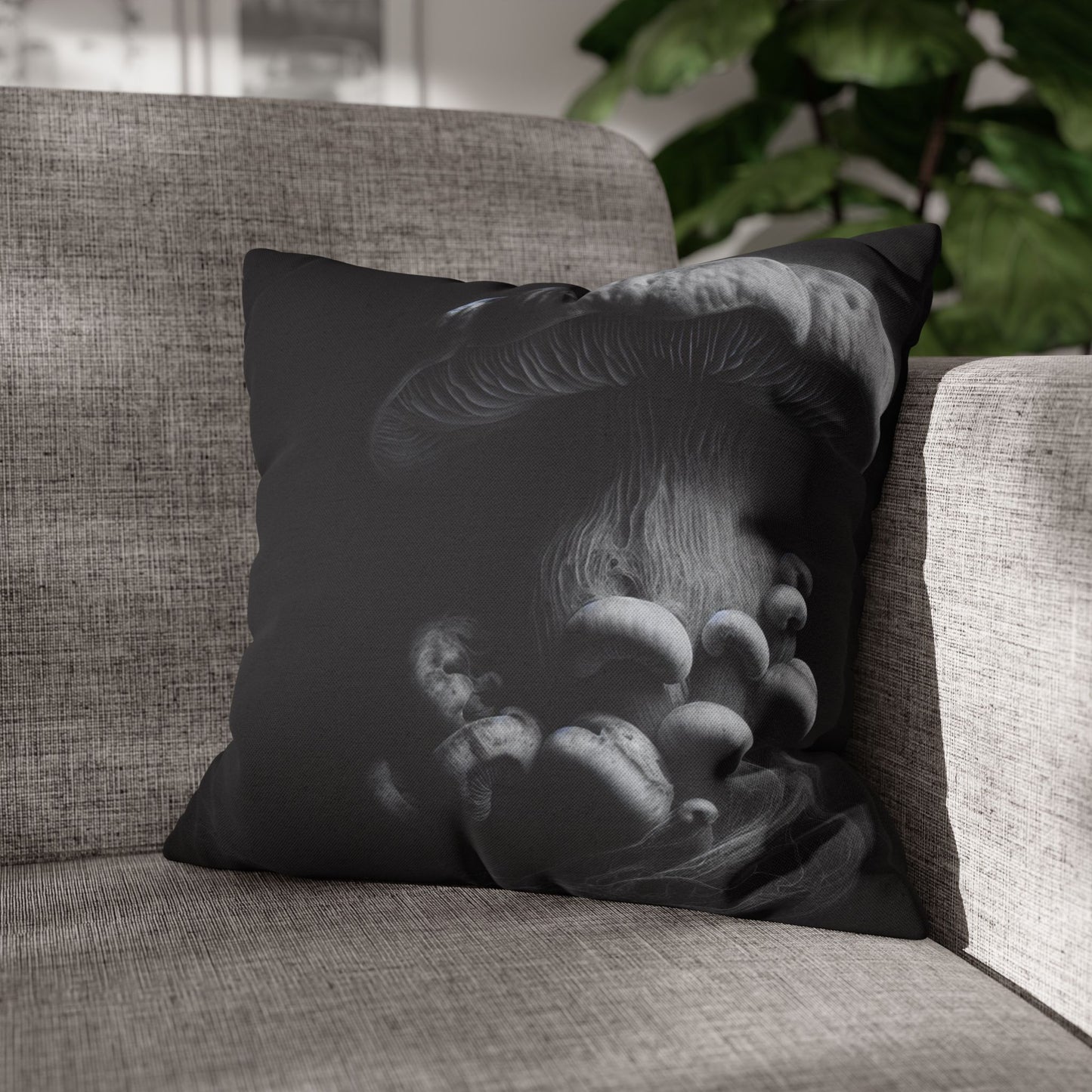 Monochrome Jellyfish Pillowcase - Dark Aesthetic Cushion Cover, Home Decor, Nautical Gift, Coastal Vibes, Unique Bedroom Accent