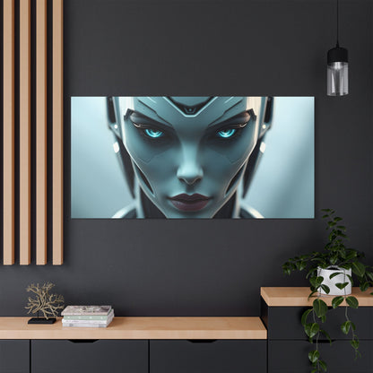 Futuristic Robot Art Canvas Print, Sci-Fi Wall Decor, Modern Home Artwork, Tech-Inspired Gift, Unique Living Room Accent