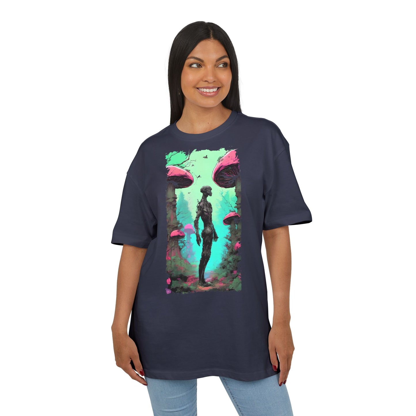 Psychedelic Mushroom Tee, Unisex Oversize Shirt, Trendy Graphic T-shirt, Casual Wear, Festival Attire, Unique Gifts