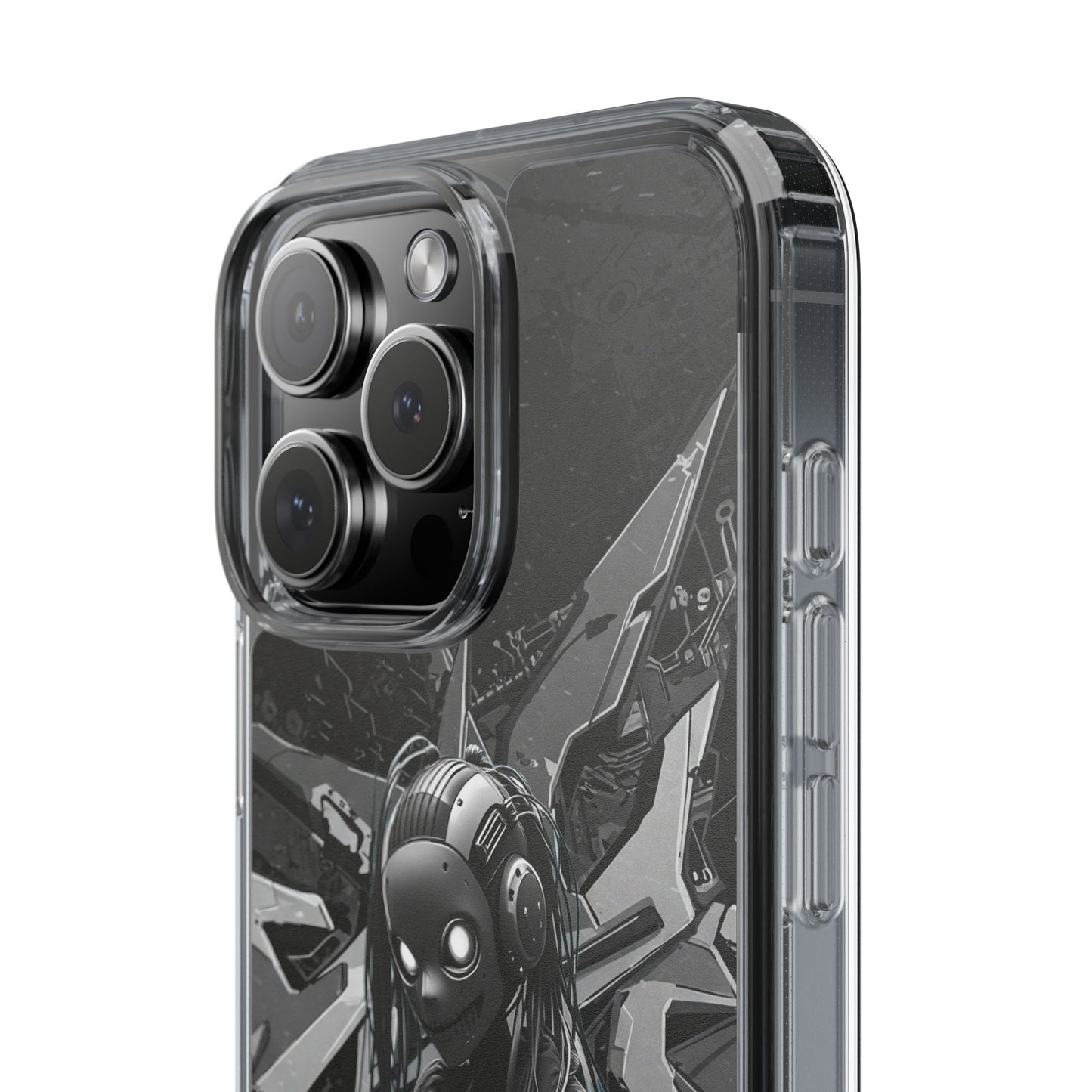 Anime-Inspired Clear Phone Case - Edgy Streetwear Style