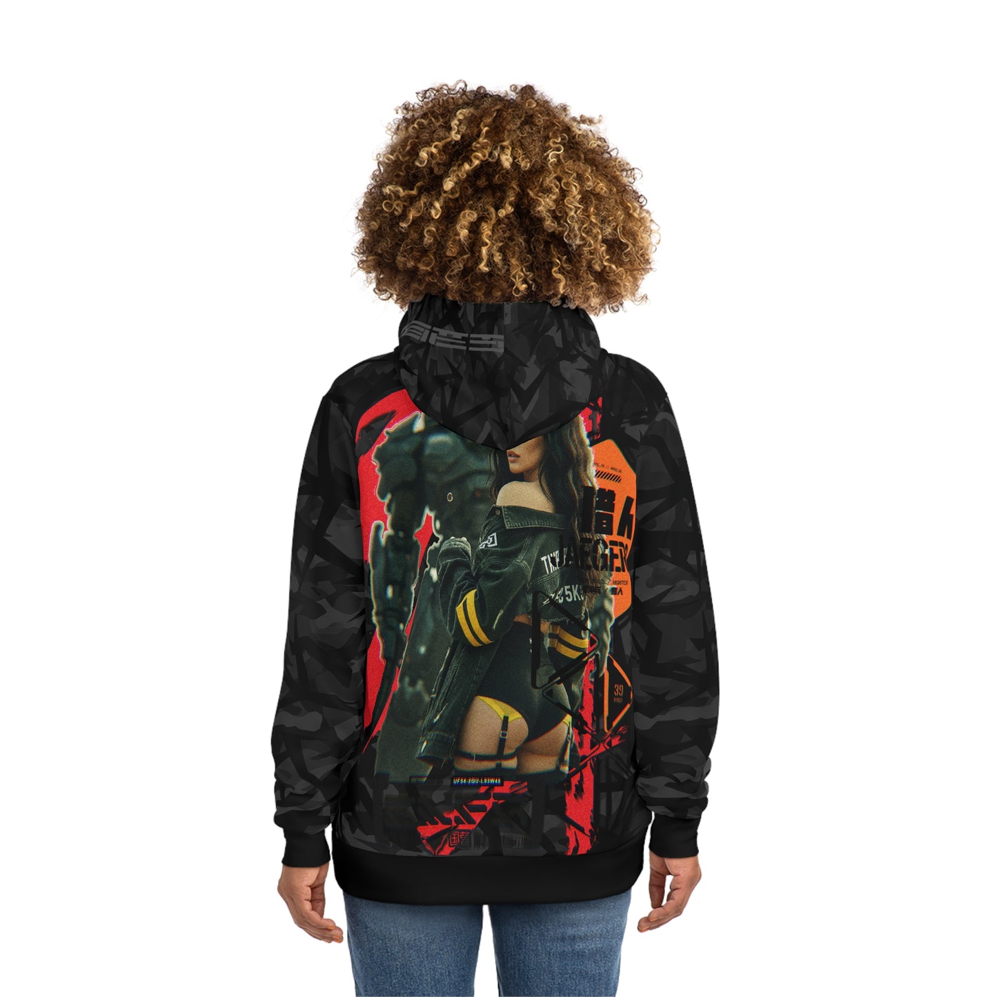 Urban Graphic Hoodie, Streetwear Sweatshirt, Edgy Fashion Apparel, Trendy Pullover, Gift for Gamers, Unique Hooded Top