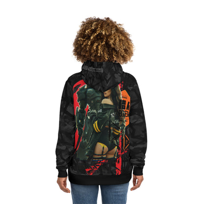 Urban Graphic Hoodie, Streetwear Sweatshirt, Edgy Fashion Apparel, Trendy Pullover, Gift for Gamers, Unique Hooded Top