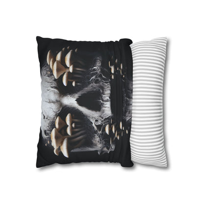 Gothic Mushroom Skull Pillowcase - Home Decor, Halloween, Gothic Style, Unique Gift, Bed and Couch Accent
