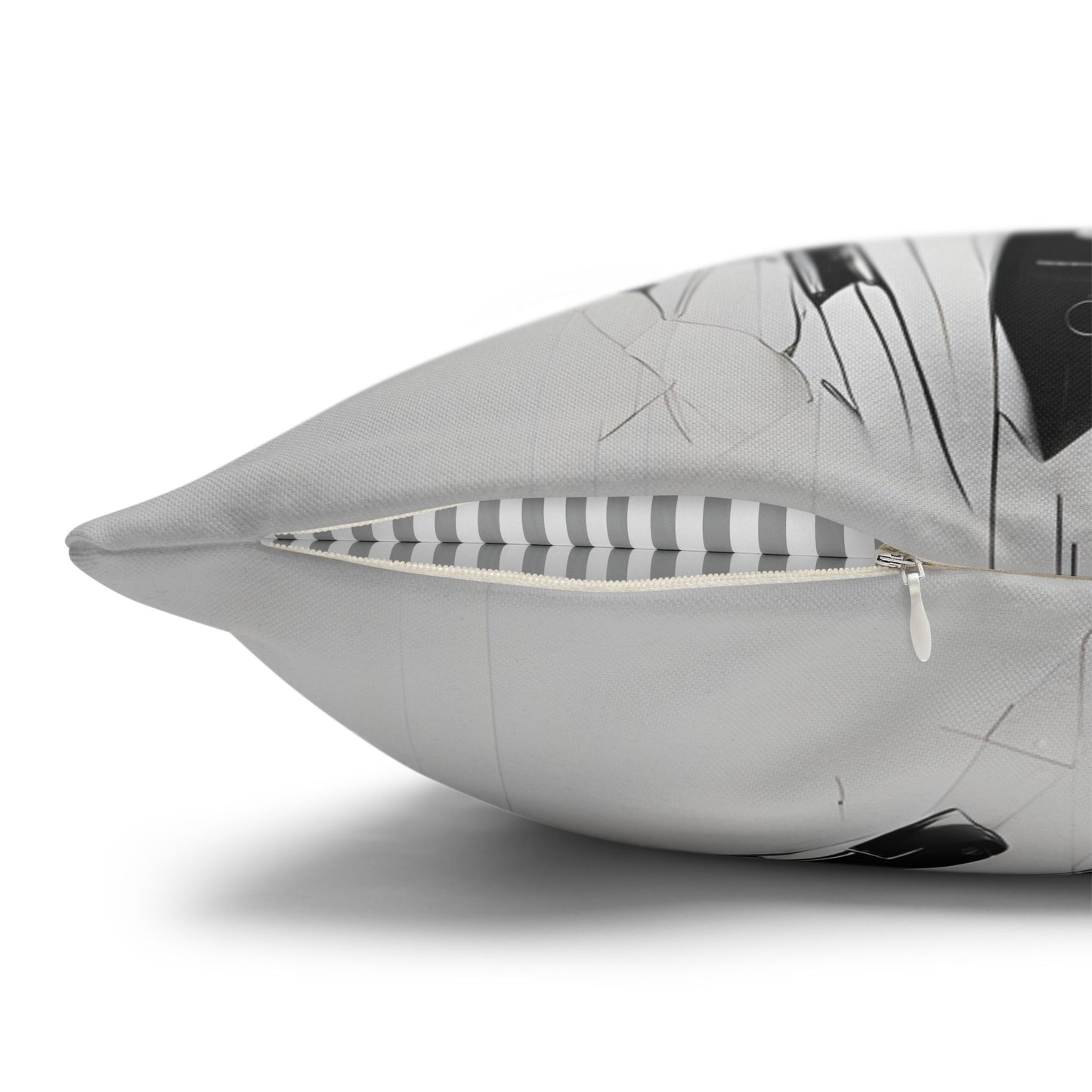Square Pillowcase with Edgy Futuristic Cat Design
