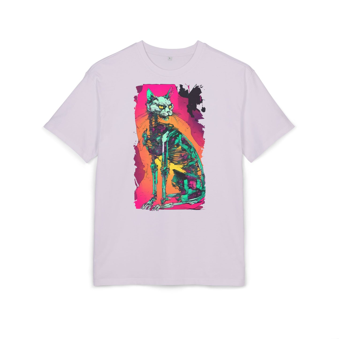 Vibrant Cat Art Tee, Unisex Oversized T-Shirt, Colorful Pet Lover Gift, Unique Graphic Shirt, Casual Everyday Wear